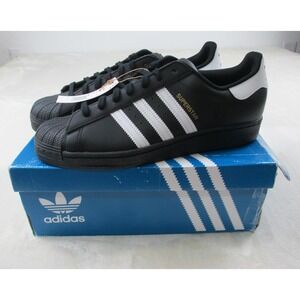 NEW Adidas Superstar Shoes Mens 12 Black White EG4959 Trefoil Sneakers 09